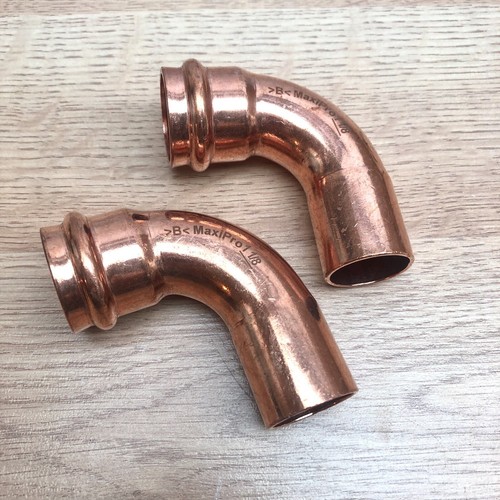QTY 2 B-MAXPRO 1-1/8" ELBOW 90 DEGREE 48BAR COPPER