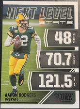 2021 Score Next Level Stats Aaron Rodgers #4 Green Bay Packers Card!