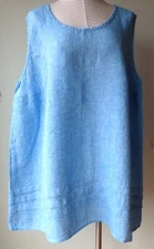 FLAX Designs  Linen Tank Top  NWT  Tuck  TUNIC   2G & 3G  OCEAN Yarn Dye