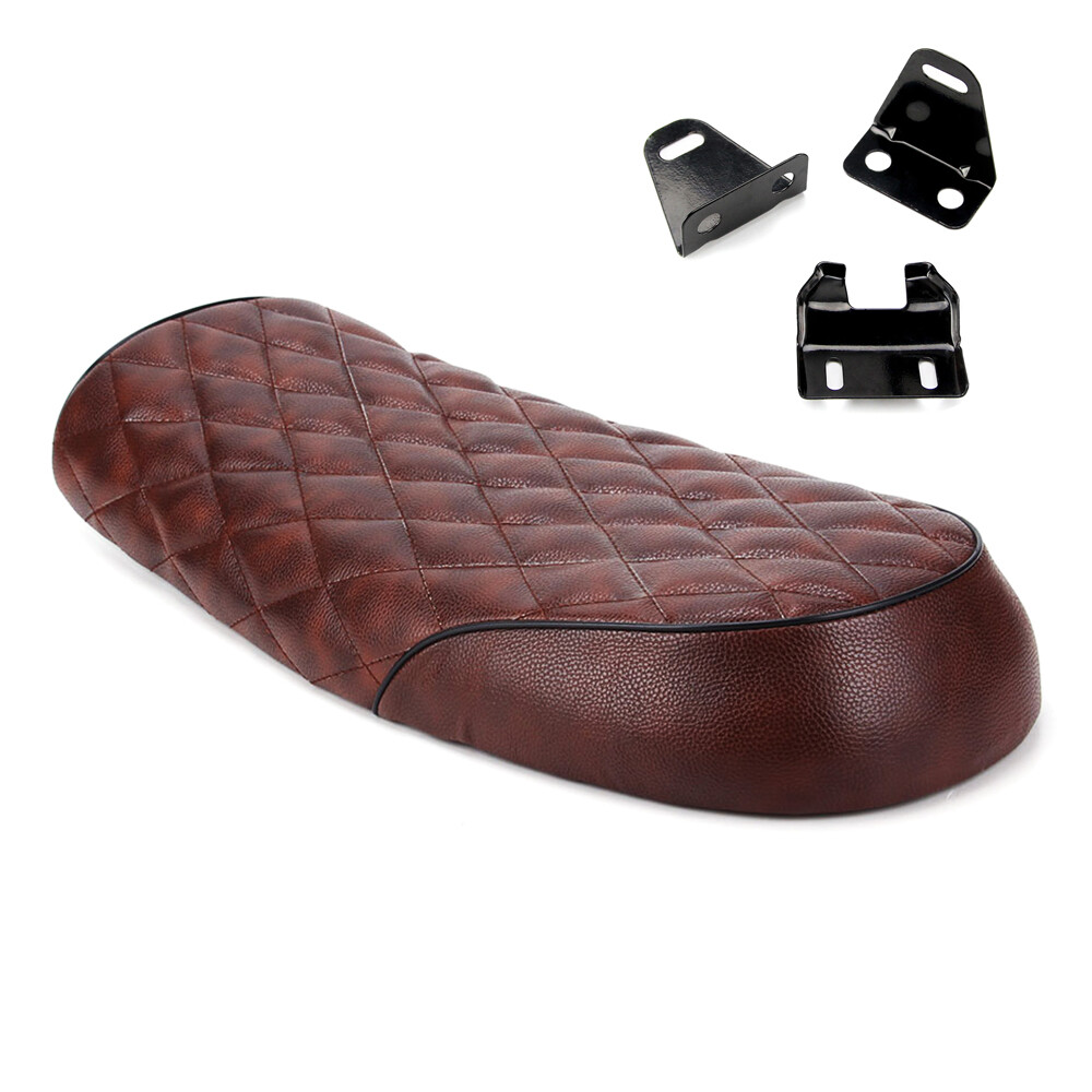 For Mini Bike Projects Brown Retro Cafe Racer Seat Hump