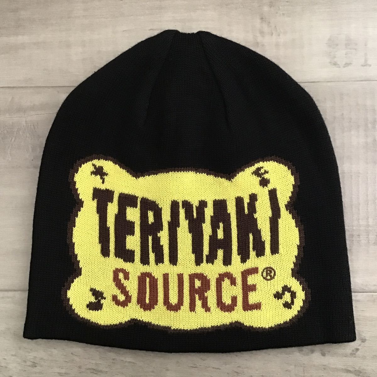 BAPE TERIYAKI BOYS logo beanie knit cap NIGO Black A Bathing BAPE TERIYAKI BOYS logo beanie knit cap NIGO Black A Bathing