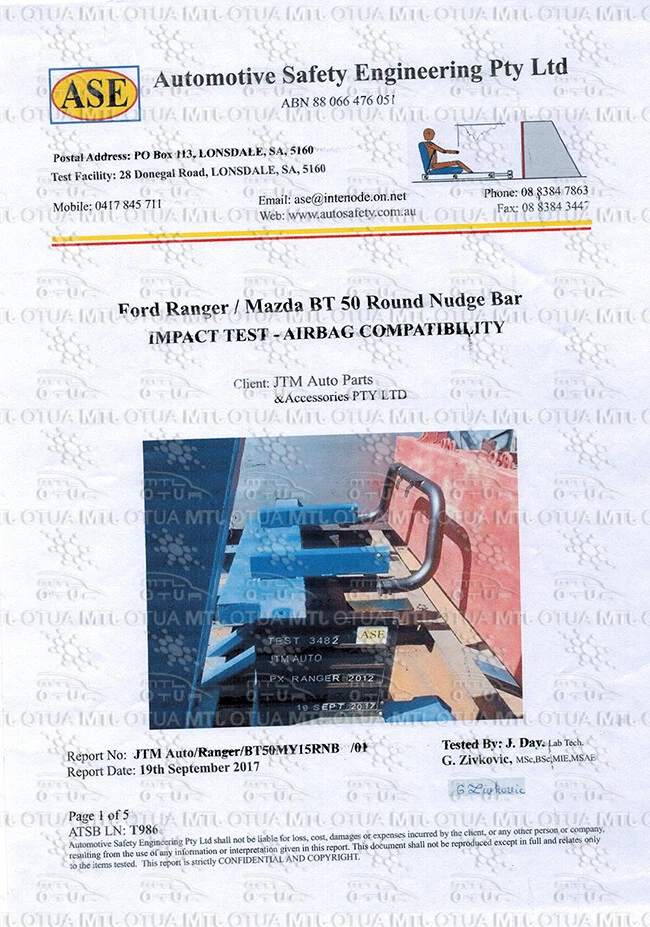 ADR Approved Black 3" Nudge Bar to suit Ford Ranger Tech Pack + Sensor 2015-2018 - image 2 of 4