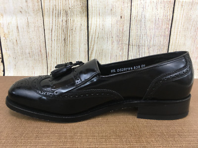 Florsheim Men\'s Lexington Tassle Loafer Black Leather Shoes 17073-01 Size 11D Florsheim Lexington Wingtip Kiltie Tassel Loafers Shoes BLK  main image 3