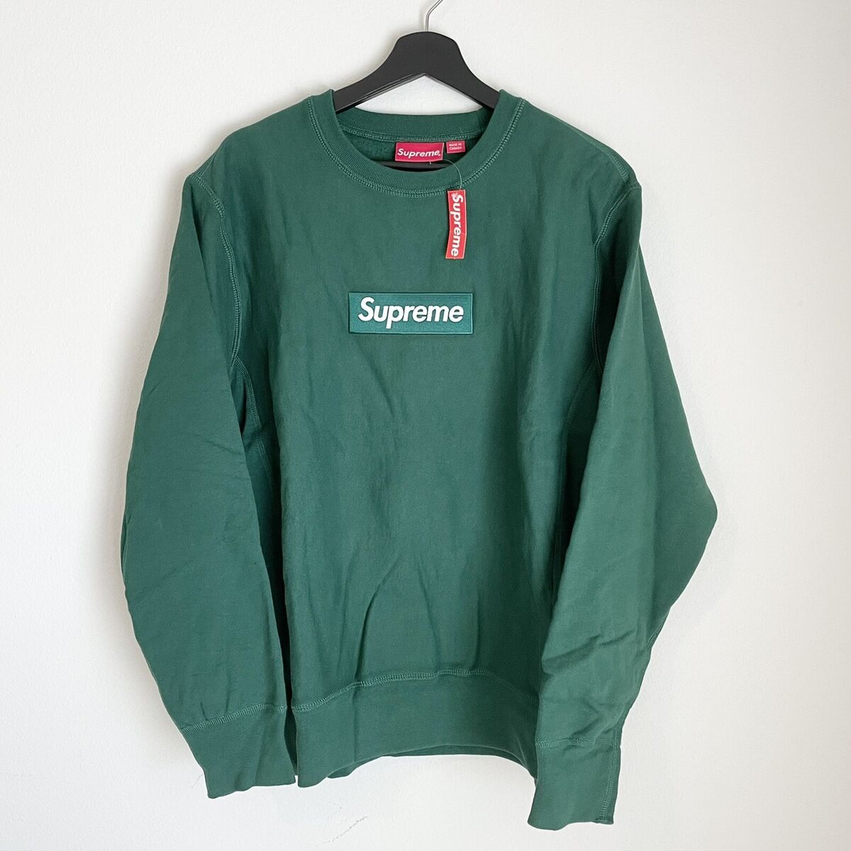 NEW FW18 Supreme Box Logo Crewneck Dark Green Mens Size NEW FW18 Supreme Box Logo Crewneck Dark Green Mens Size