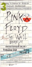 Pink Floyd The Wall Performed Live Dortmund `81 Tribüne Ost Eintrittskarte Ticke