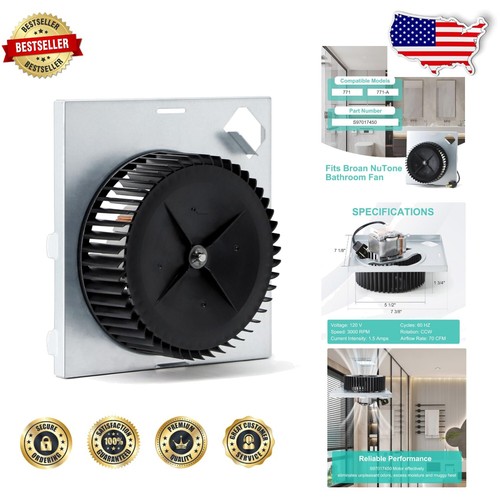S97017450 Bathroom Fan Motor Assembly for Broan 771/771-A - 70 CFM Replacement