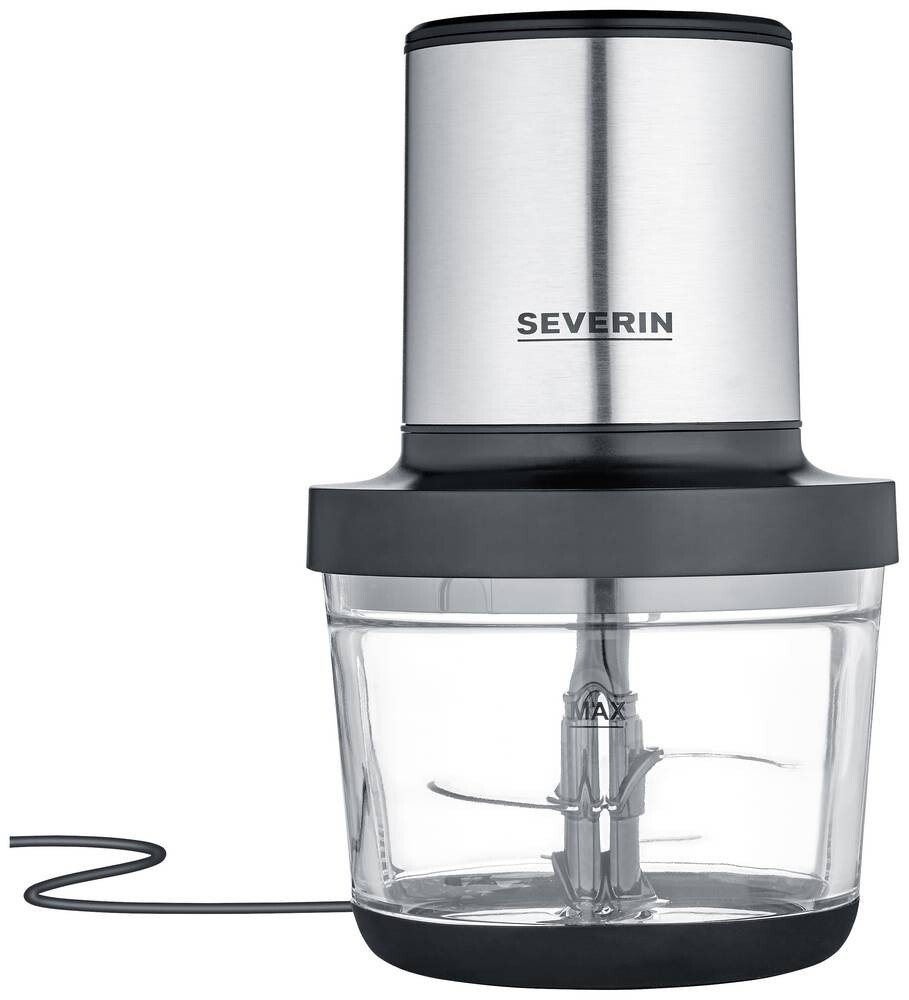 Severin KM 3867 tritaverdure elettrico 1 L 400 W Nero, Argento, ciotola in vetro