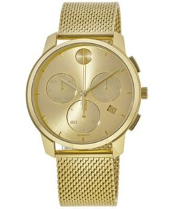 Movado Bold Thin Chronograph Gold Dial 