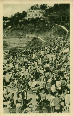 PC CPA INDIEN, DARJEELING, BAZAR SONNTAGMORGEN, ECHTFOTO Postkarte (b13714)