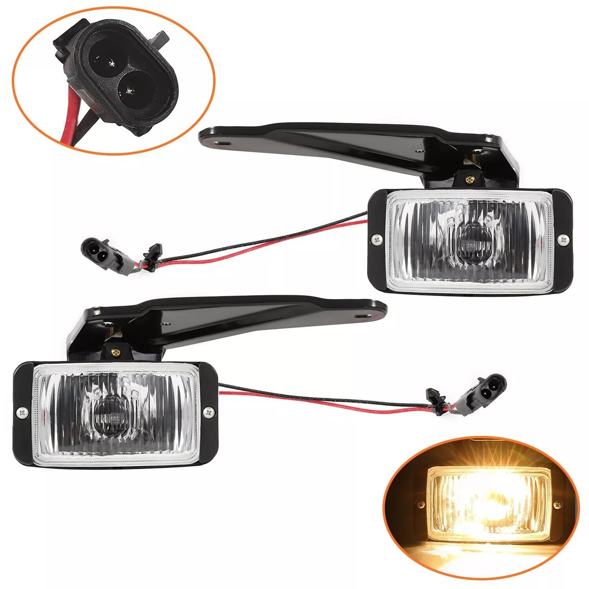 Locknight Bumper Fog Lights For Chevy GMC C/K 1500 1988-1998 – Left+Right, Halogen, Chrome Housing