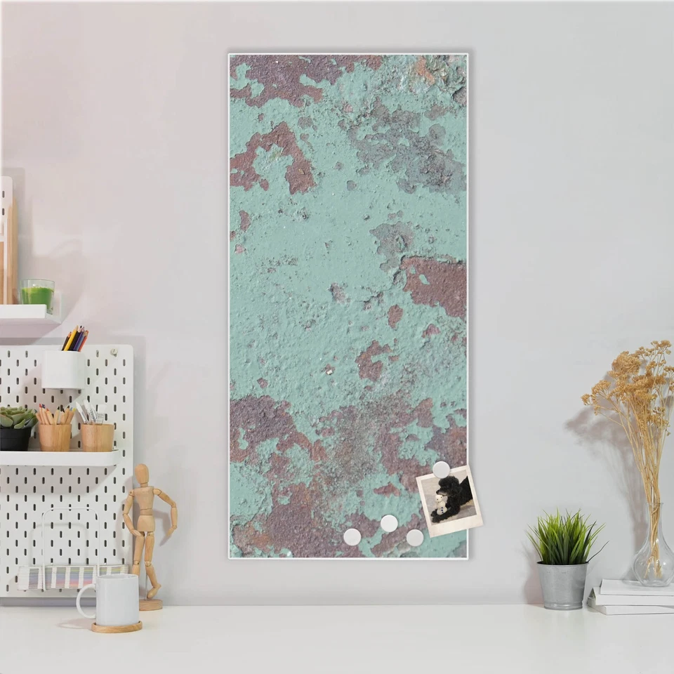 banjado Design Magnetwand aus Metall Motiv Pinnwand Magnettafel Blaue Struktur - Bild 1 von 1