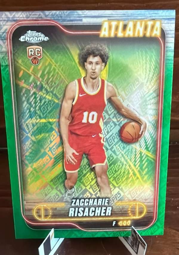 2024-25 Topps Chrome - Topps Green Refractor #169 Zaccharie Risacher