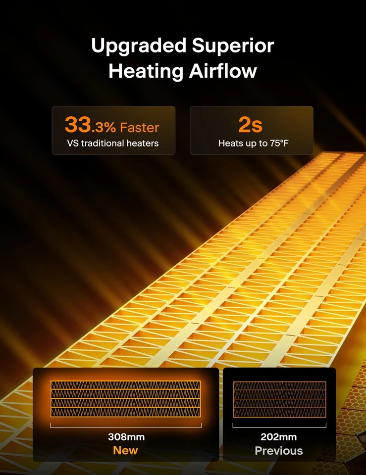 Calentador de espacio torre de cerámica de 30"" con termostato ajustable para habitación grande, 4... Foto 3 de 4