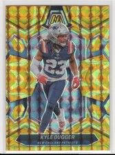 #153 Kyle Dugger 2024 Panini Mosaic Yellow Reactive New England Patriots