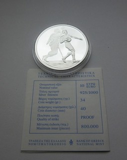 Griechenland 10 Euro 2004 Olympiade Handball 1 Unze Silber PP