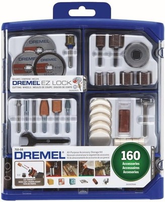 710-08 160-Piece Rotary Tool Accessory Kit - 1/8'' Shank, EZ Lock Technology