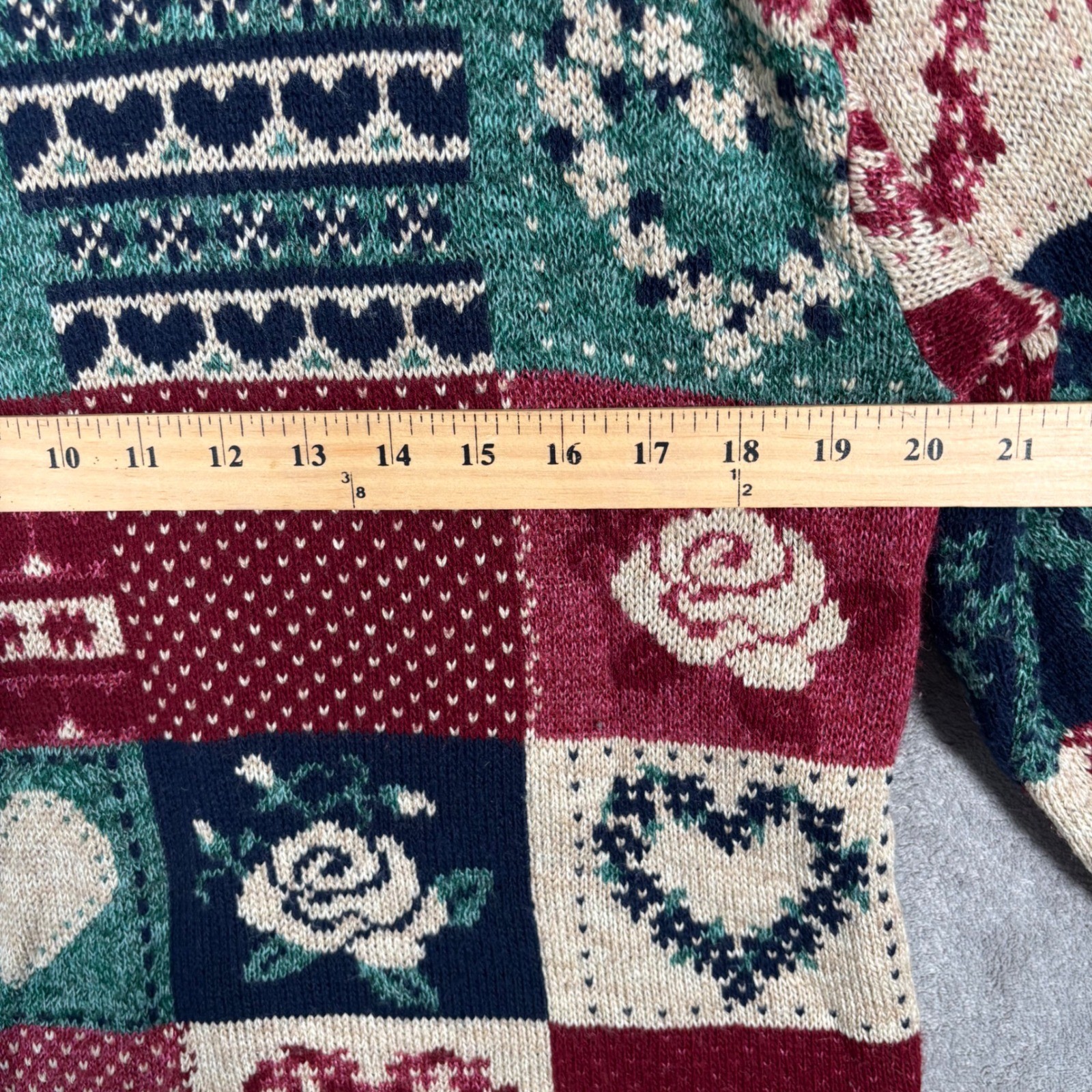 Classic Elements Vintage 90s Patchwork Heart Rose… - image 14