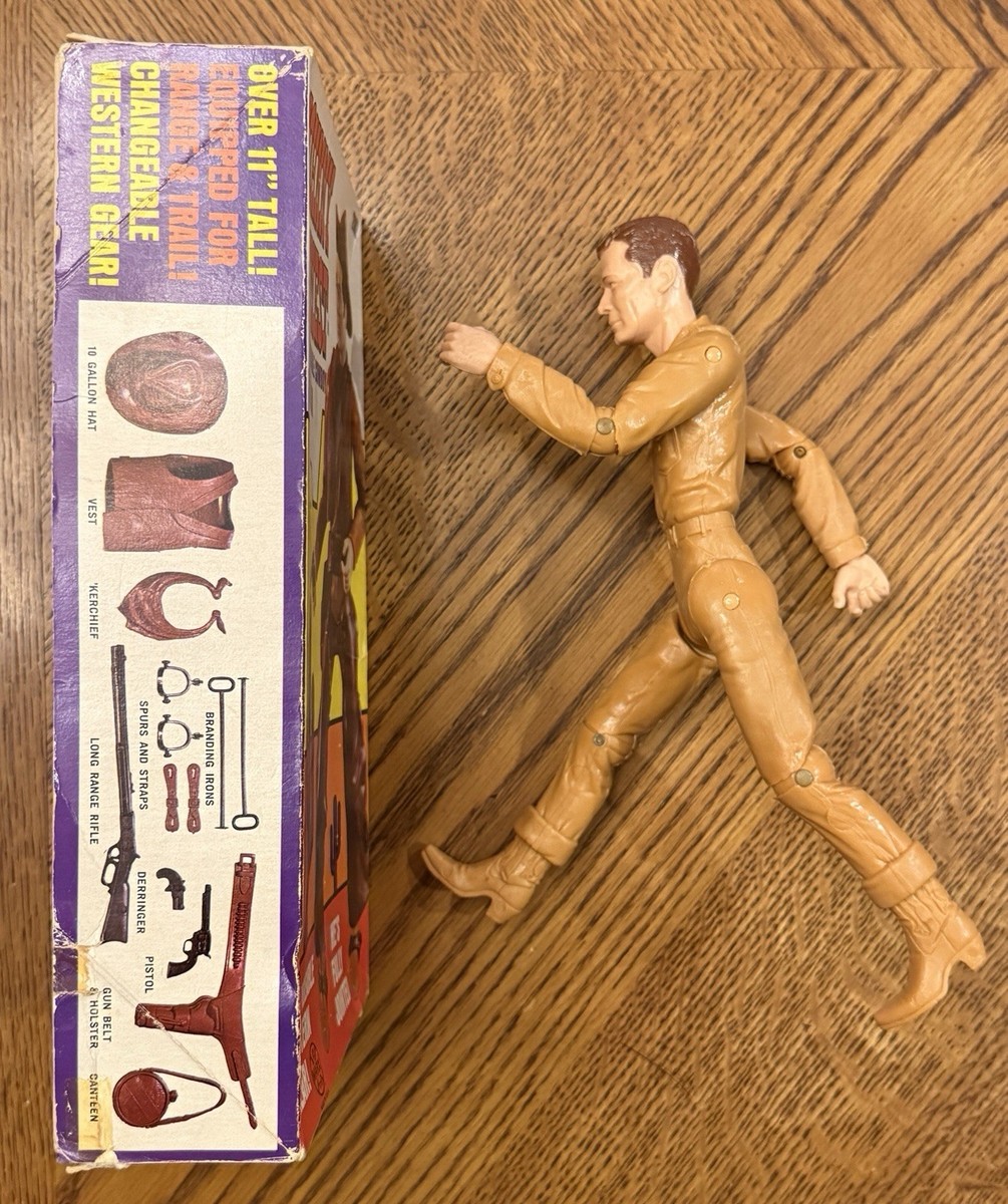 Minty Marx Johnny West Vintage Movable Cowboy w/ MOD Cactus Box