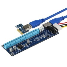 PCI-E 1X to 16X Riser Card, Extender, USB 3.0, 6-Pin Power Cable, Mining, GPU