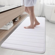 Buganda Memory Foam Bath Mat, 70" x 24", Ultra Soft and X White