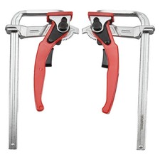 2X(2pcs Ratcheting Table Clamp, Ratchet Track Saw Guide Rail Clamp for1536