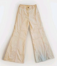 Vintage Growing Girl White Bell Bottom Pants Jeans Junior Girls 14 Slim 23x27