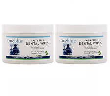 True Blue Fast and Fresh Dental Swipes for Dogs 50 pads Pack of 2 
