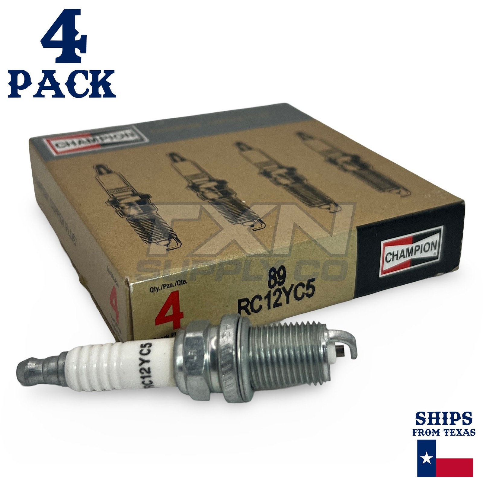 Champion 89 Copper Plus Spark Plug RC12YC5 - 4 Pack