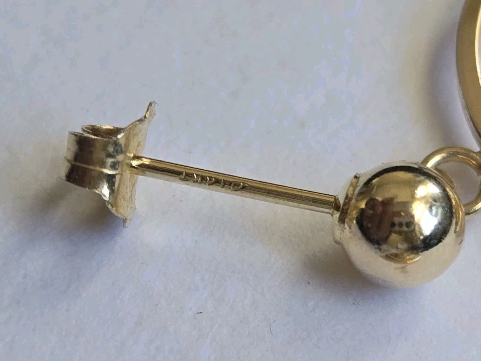 14K Solid Gold Concentric Circle Dangle Drop Earr… - image 8