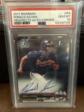 2017 Ronald Acuna Jr. PSA 10 Bowman Prospects Auto Chrome #RA