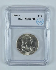 1949-S Franklin Half Dollar MS64 FBL ICG