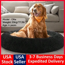 40/70/90/110cms Pet Calming Bed Soft Warm Cat Dog Nest House Small Large Paw Bed