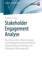 Stakeholder Engagement Analyse Thomas Lang Taschenbuch Autouni - Schriftenreihe