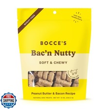 Bocce's Bakery Bac'n Nutty Soft and Chewy Dog Treats, Wheat-Free PB and Bacon