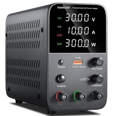 Bench Power Supply 30V 10A Adjustable DC Power Supply USB