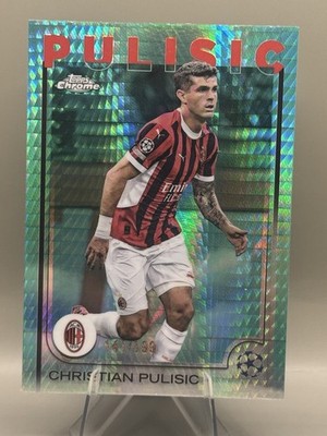 Christian Pulisic Milan 2024-25 Topps Chrome UCC Aqua Prism /199 (USMNT)