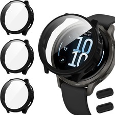 for Garmin Venu 4 45Mm Screen Protector Case,Hd Tempered Glass Screen Protector,