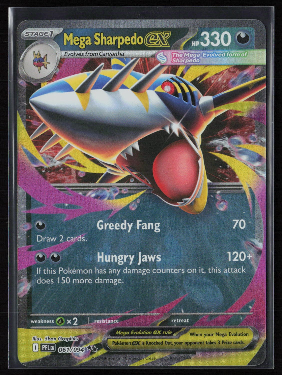 Mega Sharpedo ex Double Rare ME02: Phantasmal Flames 061/094 NM