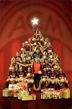 Cartolina Milan Christmas Calcio Squadra Giocatori Autografi stampati