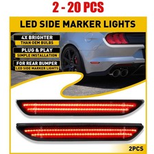 2-20X Rear Left Right Red LED Side Marker Light For 15-22 Ford Mustang EcoBoost