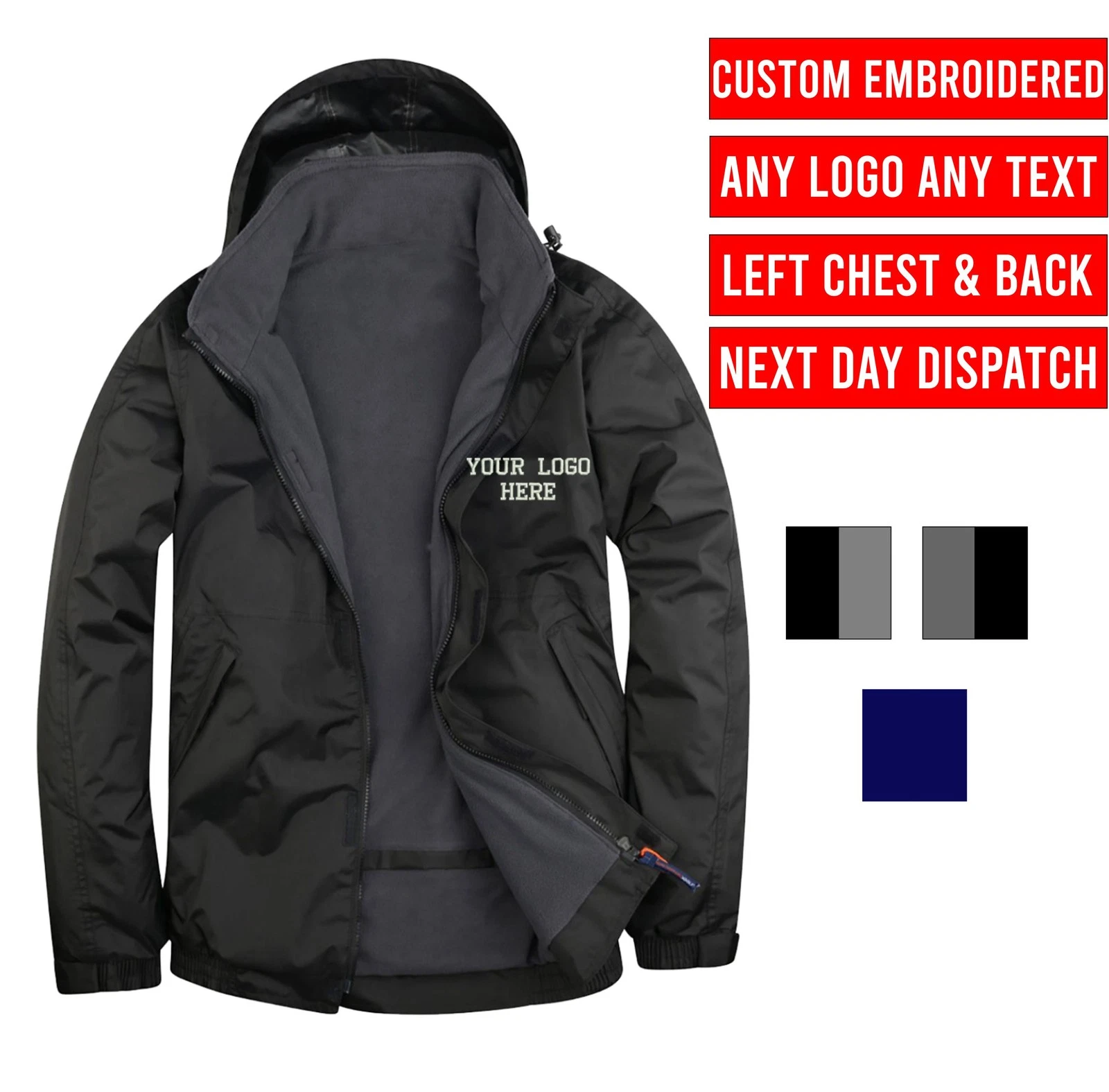 Personalised Embroidered Premium Outdoor Jacket, Waterproof Jacket