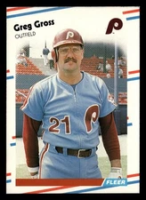 Greg Gross 1988 Fleer #302 Philadelphia Phillies Baseball *189