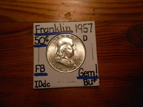 1957D silver Franklin Half Dollar BU+ NICE!!! PQ!!! LUSTER++++++