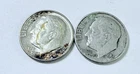 1961 D Roosevelt Dimes, 90% Silver Lot Of 2 Circulated Coins Free Shipping #8718
