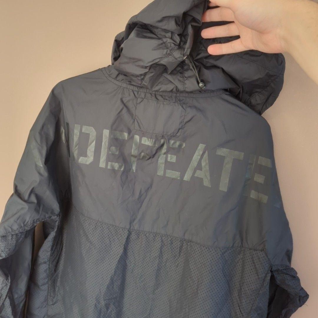 Undefeated Jacket Mens XL Black Hooded Lightweight Windbreaker Mesh Back Logo image 6