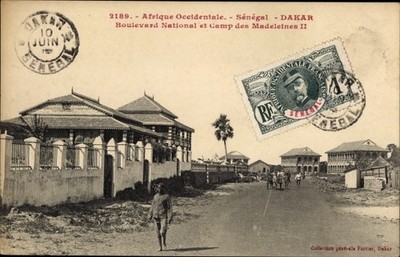 Postcard Dakar Senegal, Boulevard National, Camp des Madeleines II - 3938447