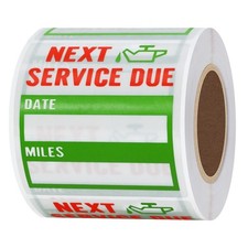 200 Clear Oil Change Reminder Stickers 2x2 Premium Quality Green