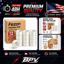 Packing Tape 12 Rolls Clear 1.88 in x 50 yd 600 Total Yards 2.7 mil