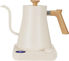 Smart Electric Kettle with Variable Temp Control & Quick Heating, 0.9L Beige