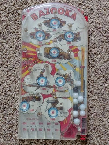 Vintage 1950's Marx Toys "Bazooka" Bagatelle tabletop pinball game